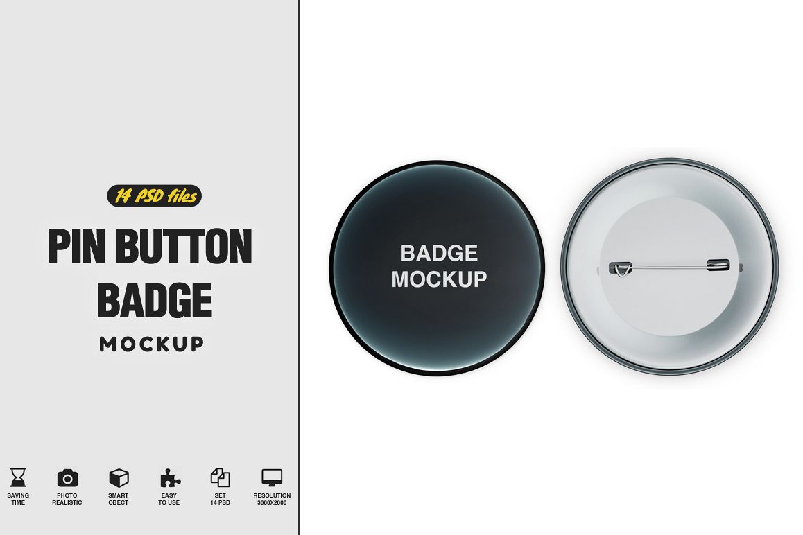 Download Pin Button Badge Mockup