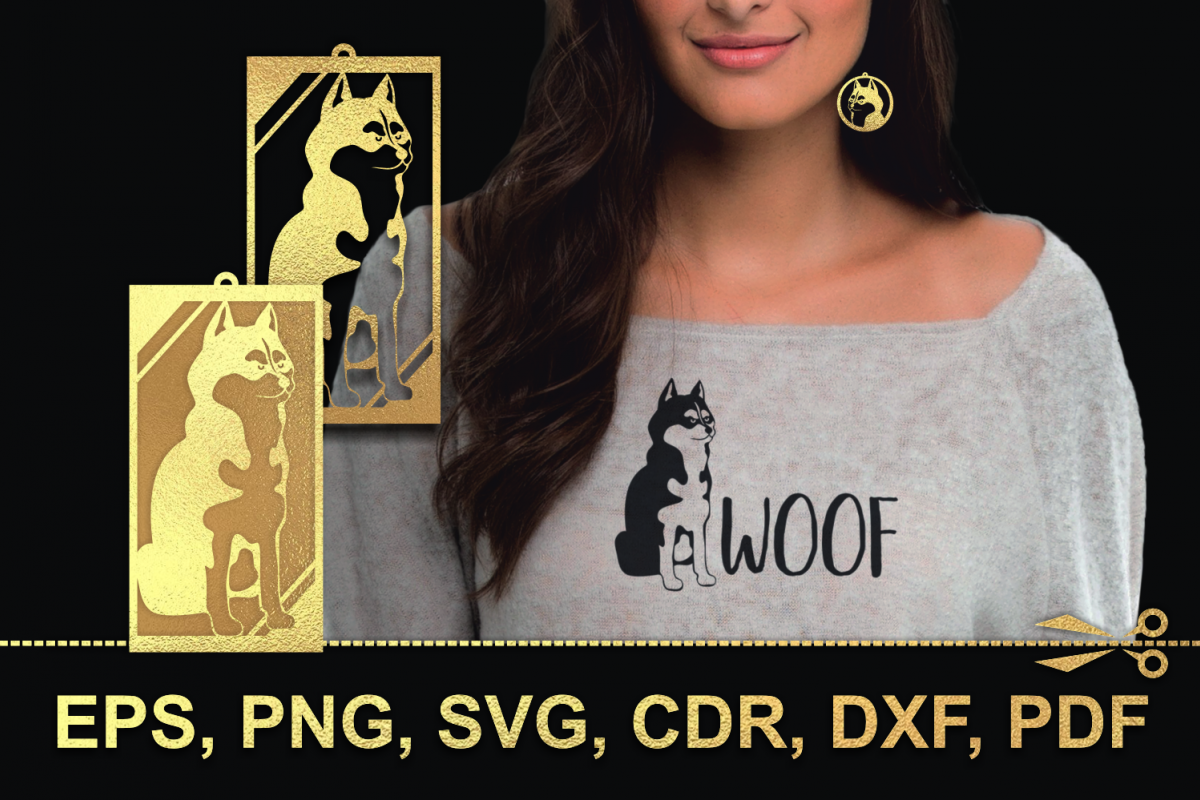 Husky-3. Cutting files and earrings example image 1