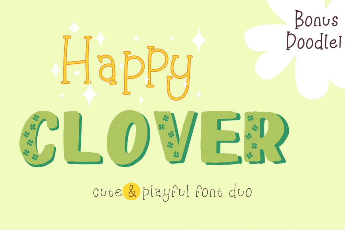 Happy Clover Font Duo example image 1