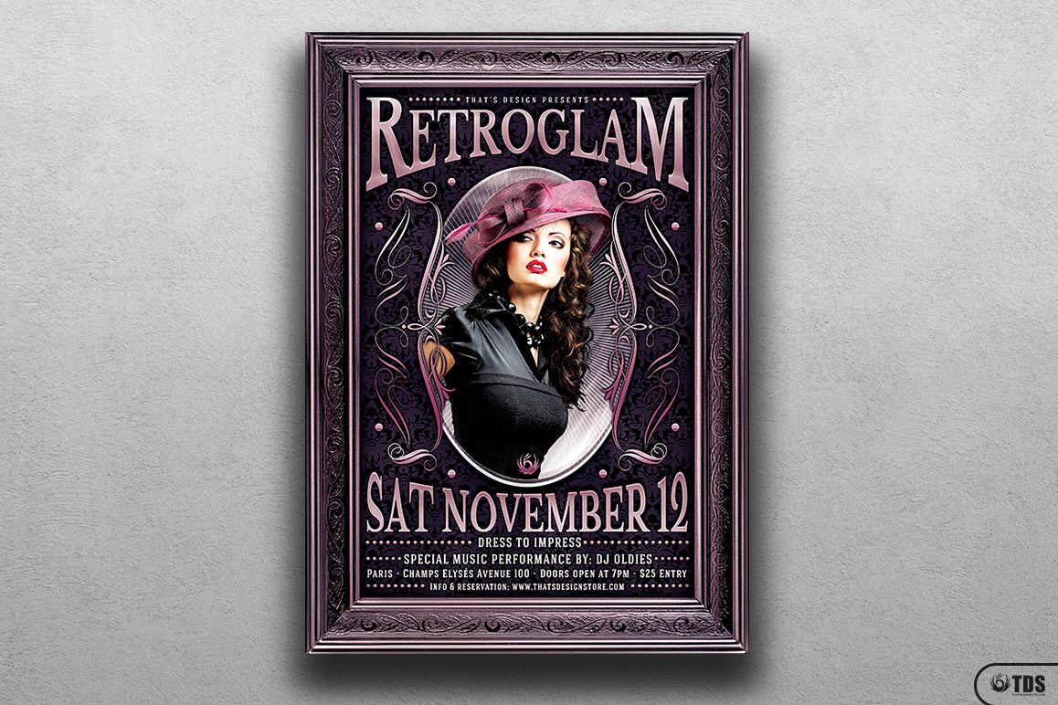 Retro Glam Flyer Template V3 example image 1