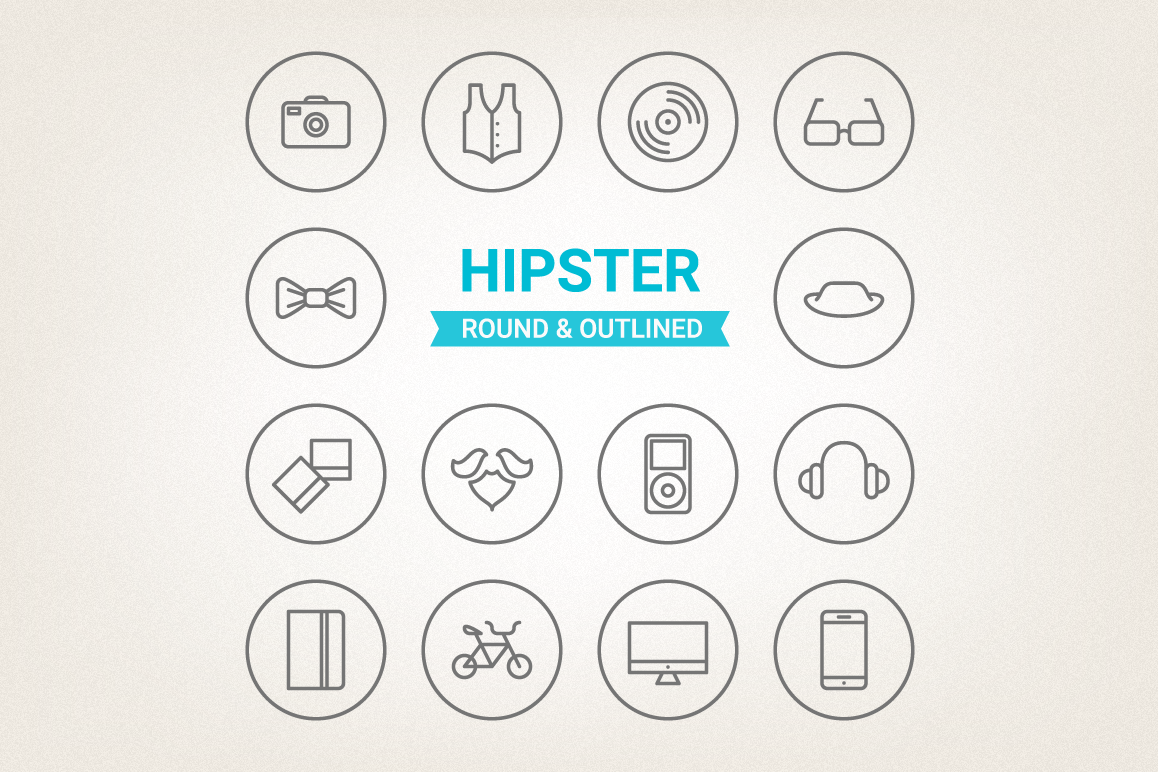 Circle Hipster Icons example image 1