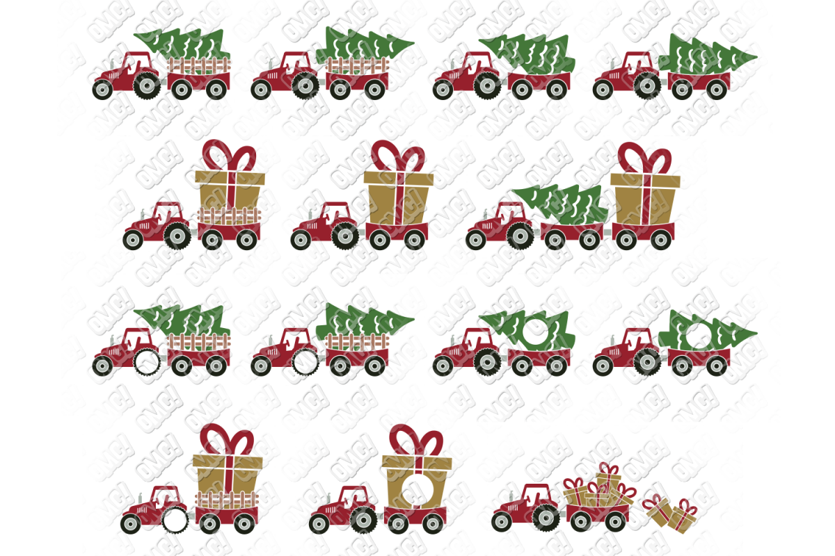 Download Christmas Tractor SVG Tree Farm in SVG, DXF, PNG, EPS ...