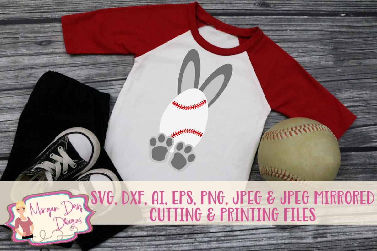 Baseball Bunny - Easter SVG, DXF, AI, EPS, PNG, JPEG example image 1