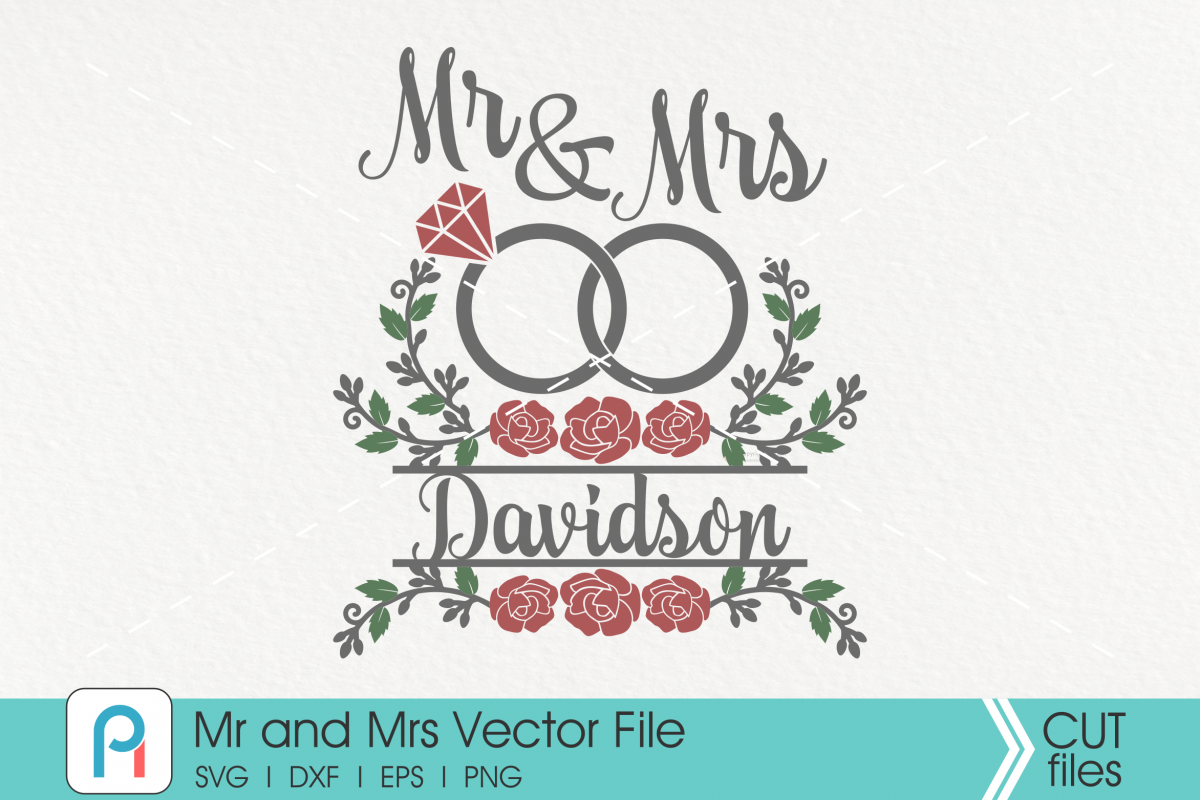 Mr and Mrs Svg, Mr and Mrs Monogram Svg,Wedding Monogram Svg example image 1