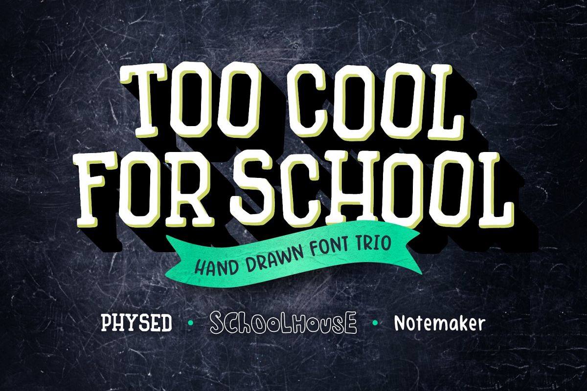 Too Cool for School Font Trio example image 1