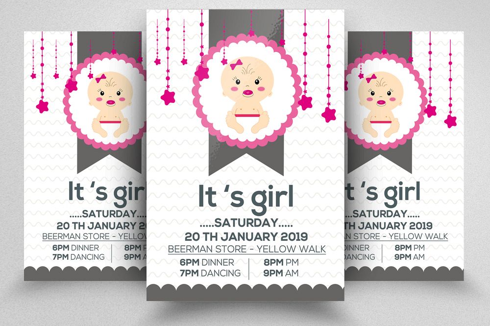 Baby Shower Flyer Template example image 1