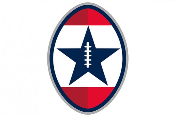 American Football Ball Star Stripes Retro example image 1
