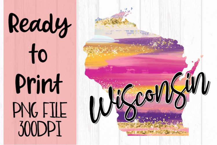 Wisconsin Painted States Ready to Print example image 1
