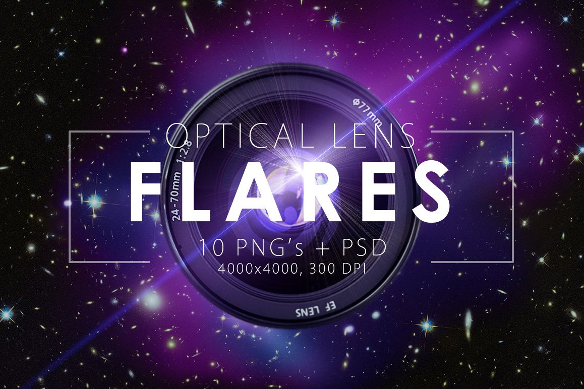 10 Optical Lens Flares Pack 1 example image 1