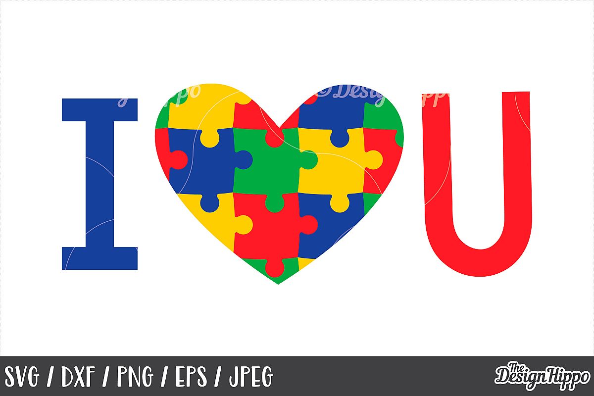 Autism Awareness, I Love You SVG, Autism Heart, DXF PNG JPEG (220885) | Cut Files | Design Bundles