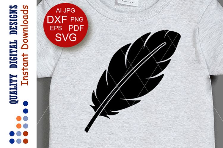 Black feather svg Thanksgiving decor Cricut Silhouette example image 1