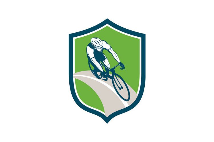 Cyclist Bicycle Rider Shield Retro example image 1