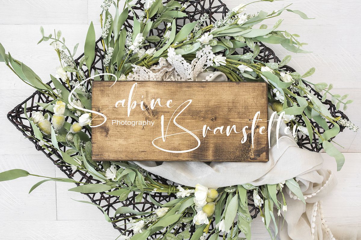 Styled Stock Photography Horizontal Wood Sign Mockup example image 1