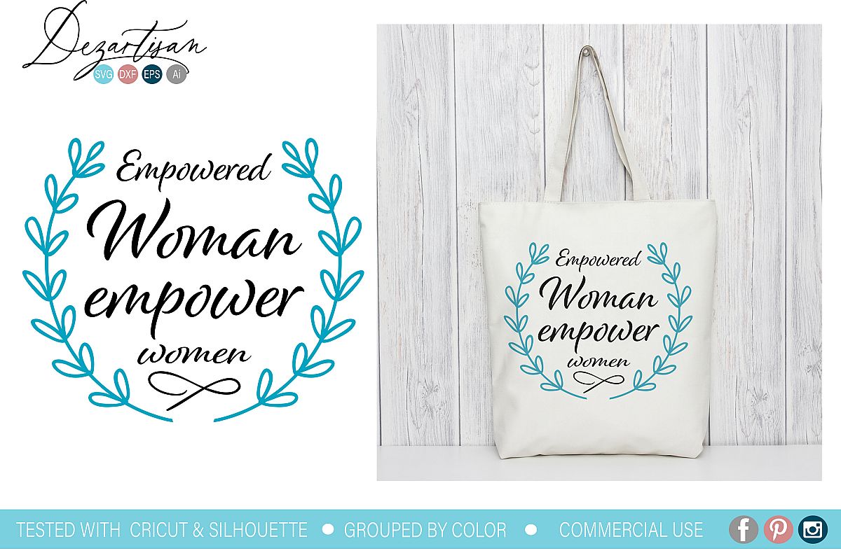 Empowered woman empower women SVG DXF cut file example image 1