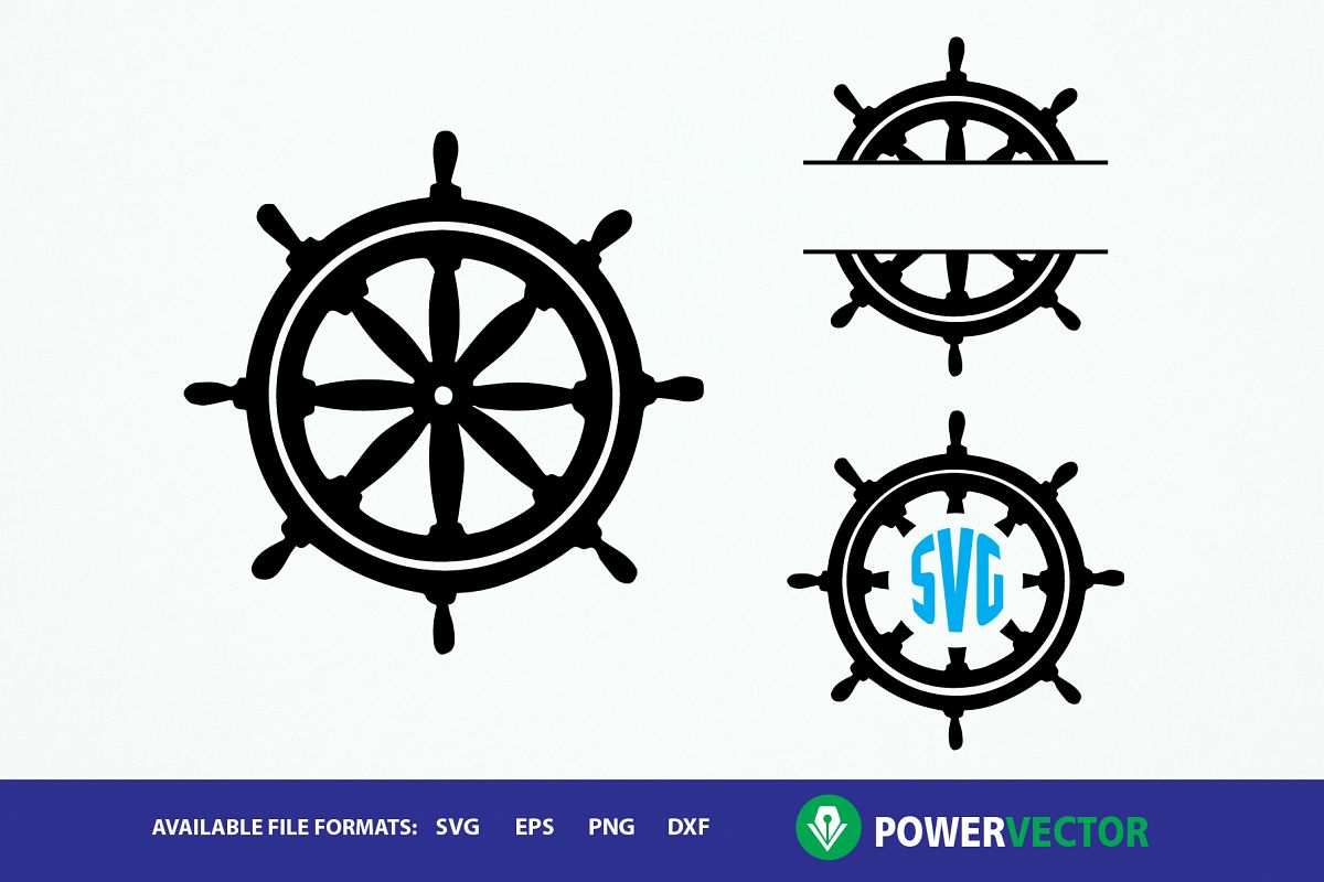 Download Ship Wheel Clipart Monogram Frames Svg, Dxf, Eps Cut Files