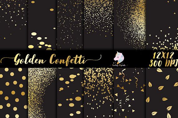 Gold Confetti Overlay Clipart example image 1
