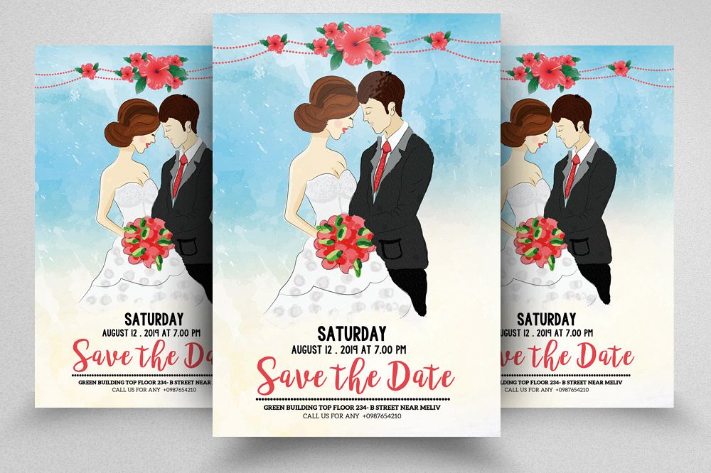 Save The Date Invitation Flyer Template example image 1