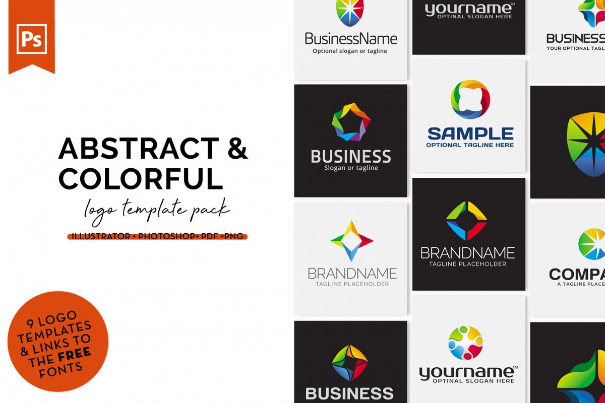 Abstract & Colorful Logo Design Set example image 1