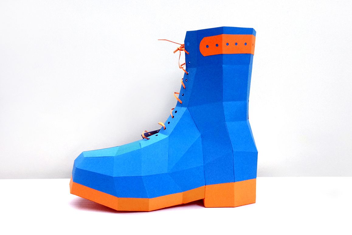 DIY Combat Boots - 3d papercraft example image 1
