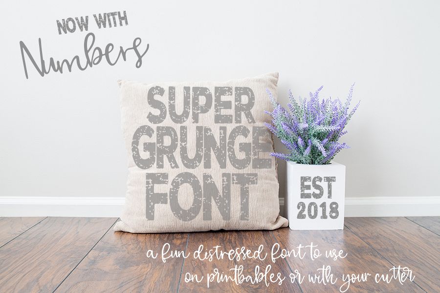 Super Grunge Font now with NUMBERS example image 1
