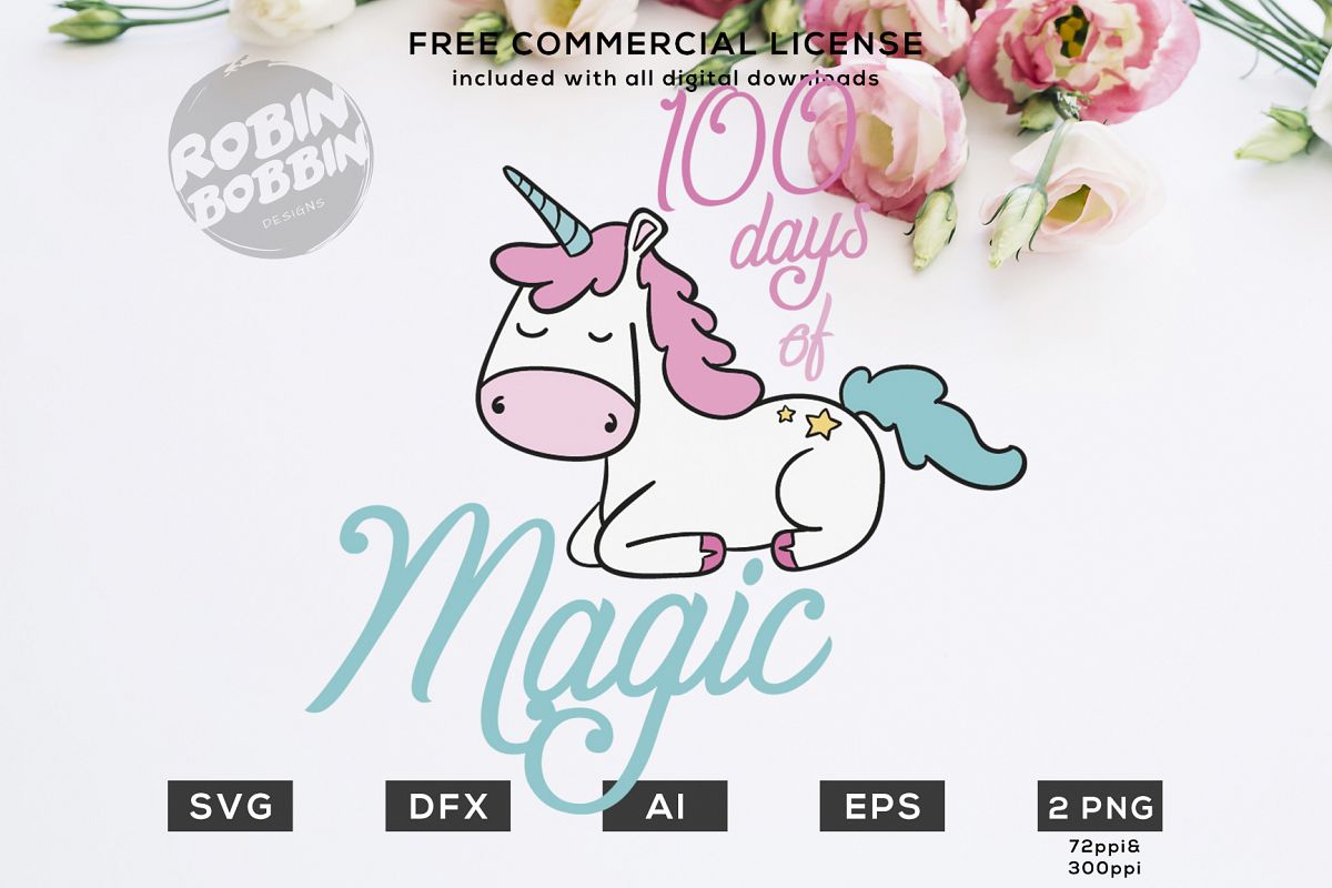 100 Days of Magic Design for T-Shirt, Hoodies, Mugs and more example image 1