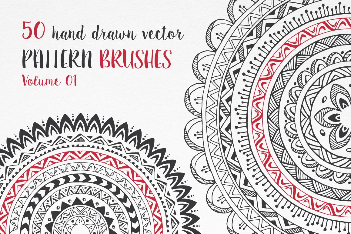 Hand Drawn Pattern Brushes Vol. 01 example image 1