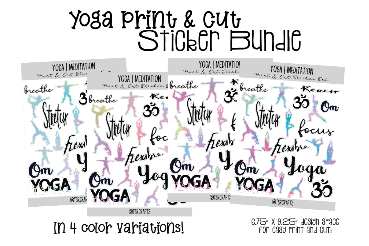 YOGA MEDITATION - Functional Planner Stickers-Rainbow Bundle example image 1