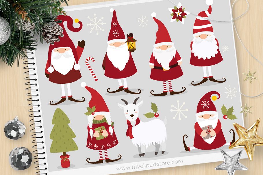 Download Scandinavian Christmas Gnome Clipart - Vector Clip Art & SVG
