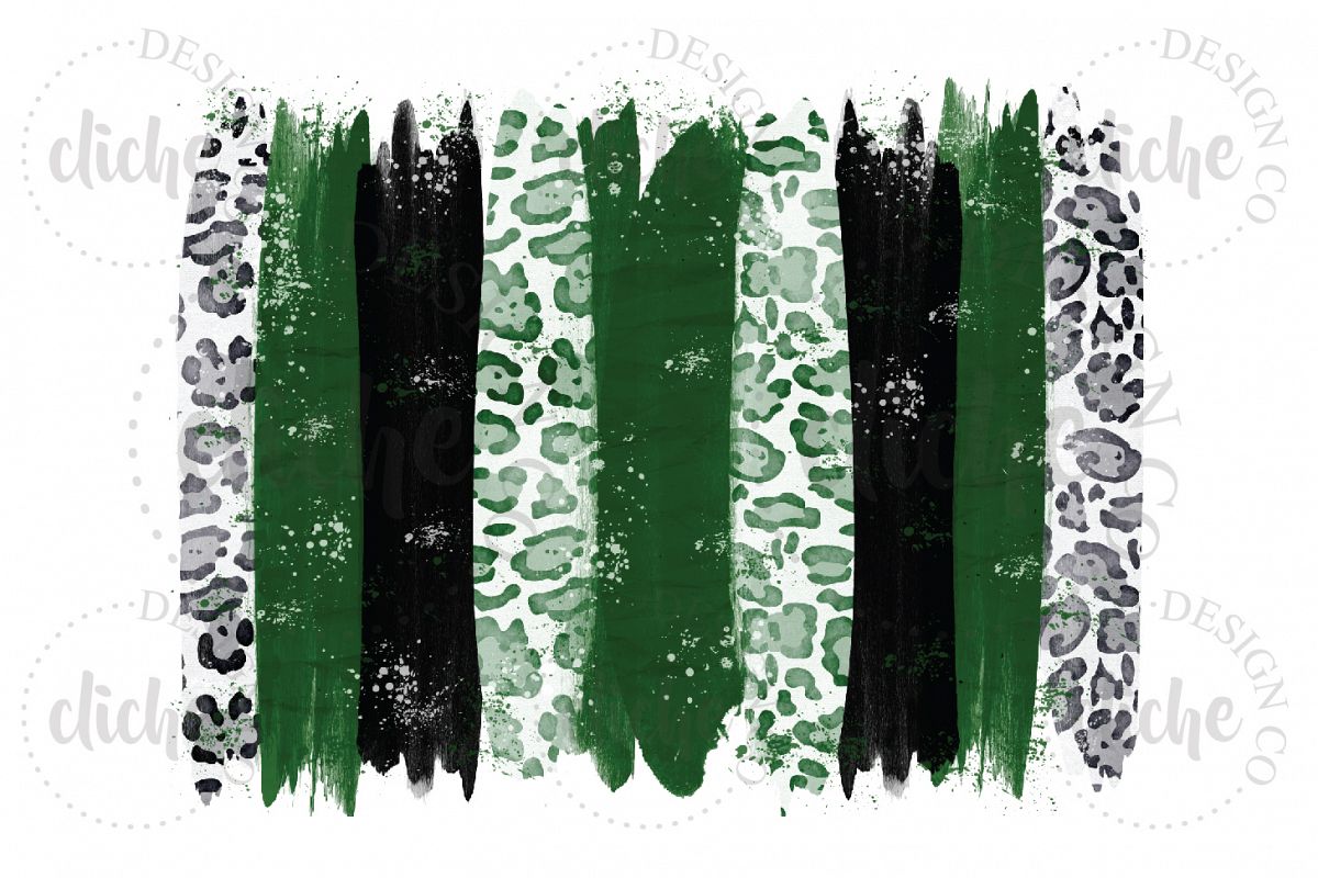 Green Black Paint Stroke Sublimation Design Background example image 1