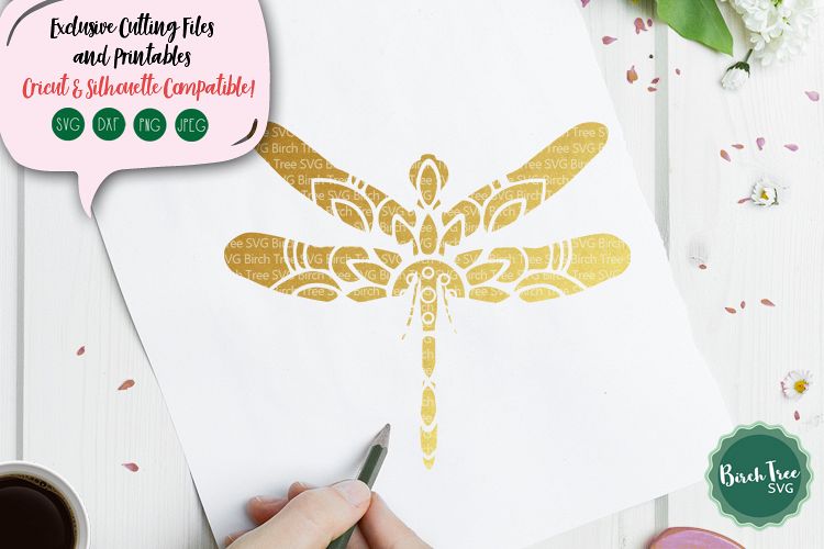 Download Dragonfly Mandala SVG Cut File, Dragonfly SVG, Decal ...