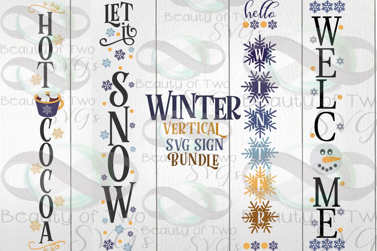 Download Winter Vertical svg Sign Bundle, 4 Winter svg designs