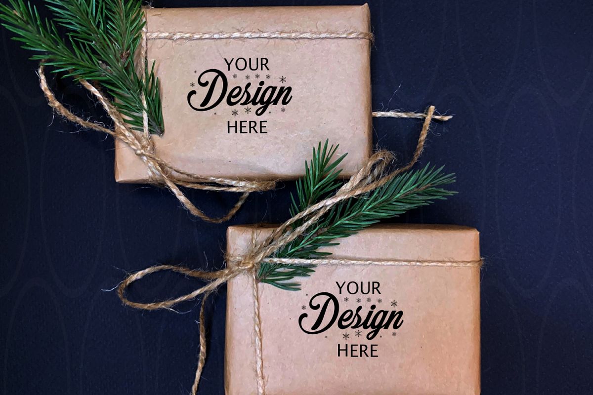 Gift Boxes Mockup Set Personalized Box Holidays Mock up example image 1