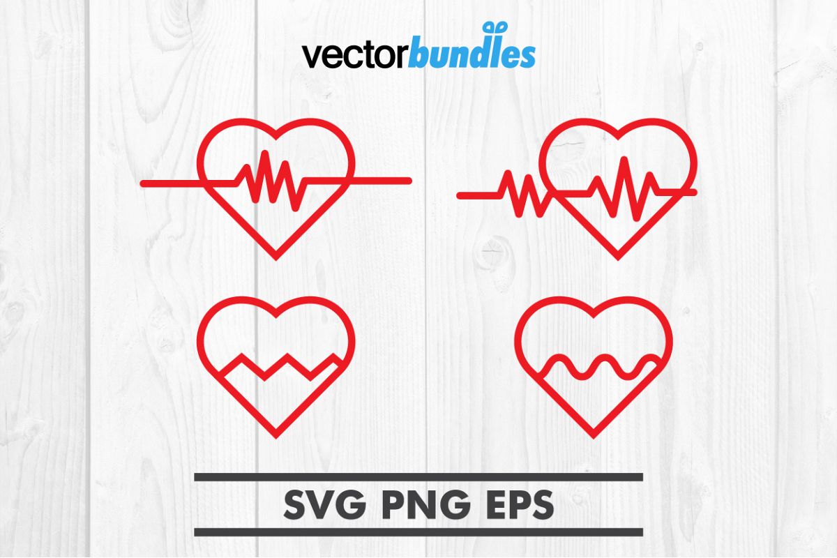 Heart pulse clip art svg example image 1