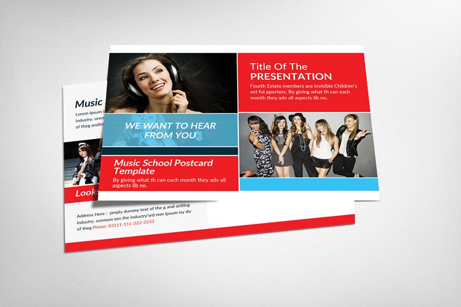 Music School Postcard Template example image 1