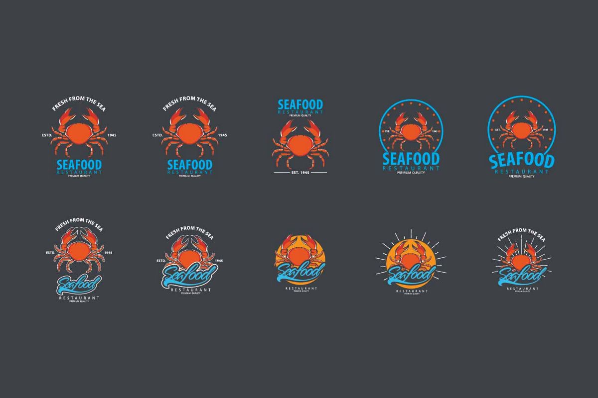 Seafood logo template example image 1