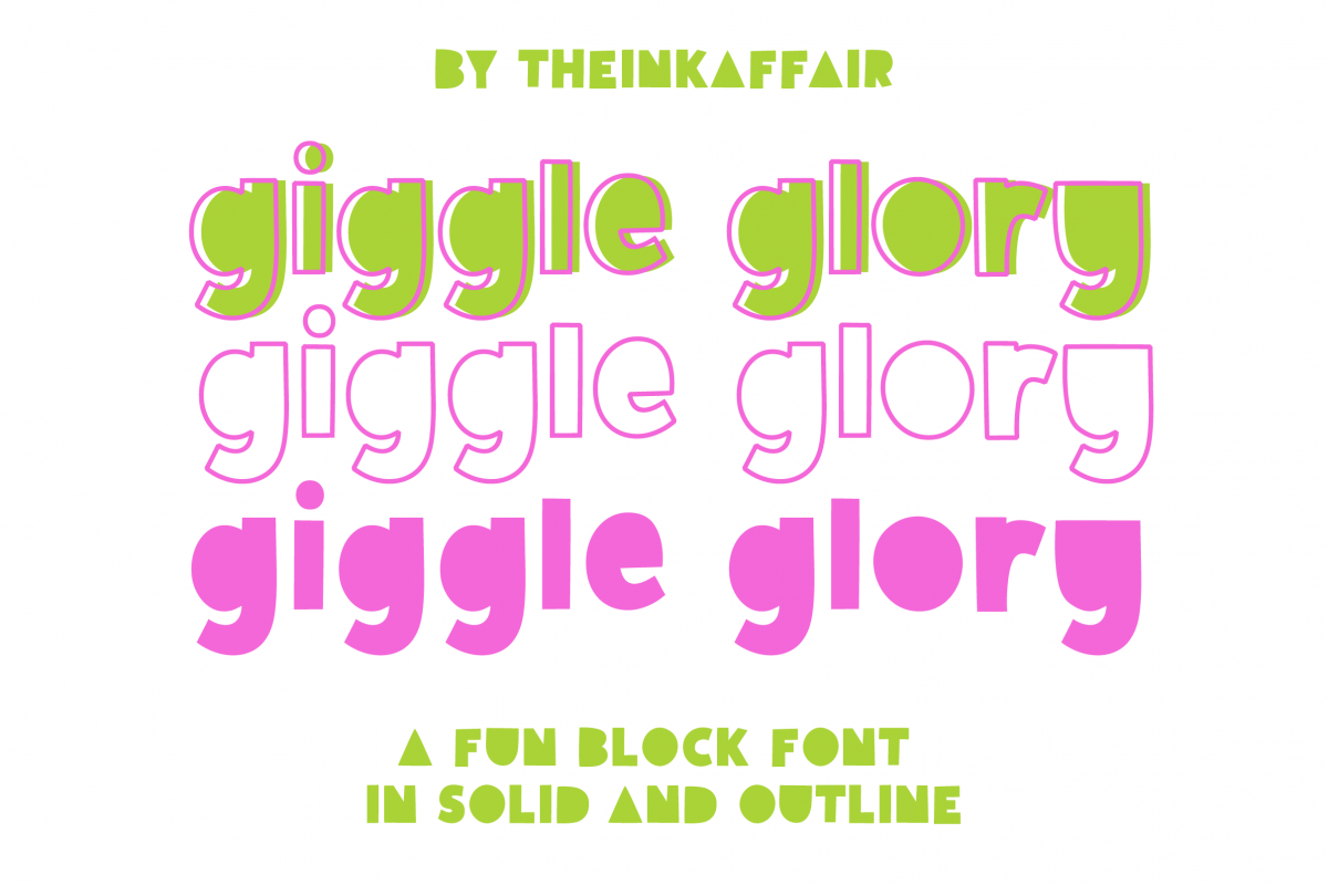 Giggle Glory, a fun block font example image 1
