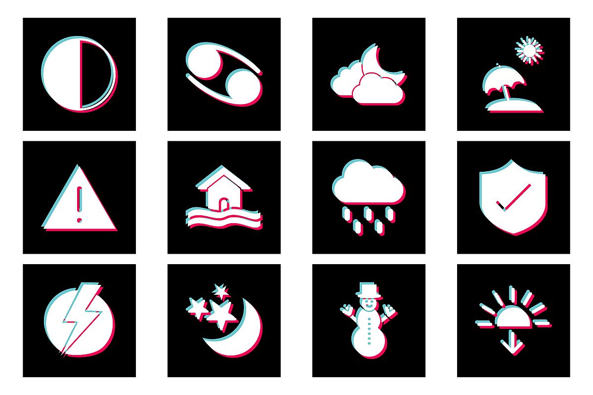 Set Of Weather And Season Icons example image 1