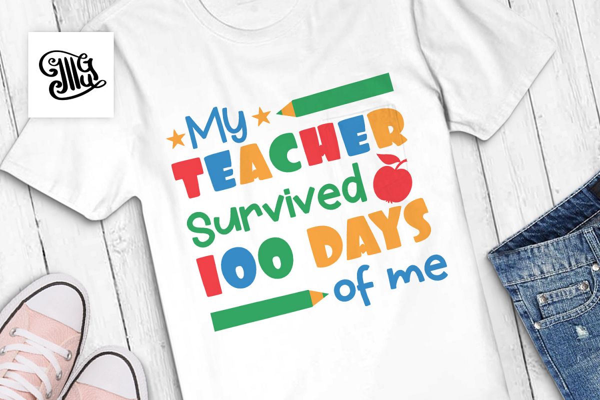 My teacher survived 100 days of me svg example image 1