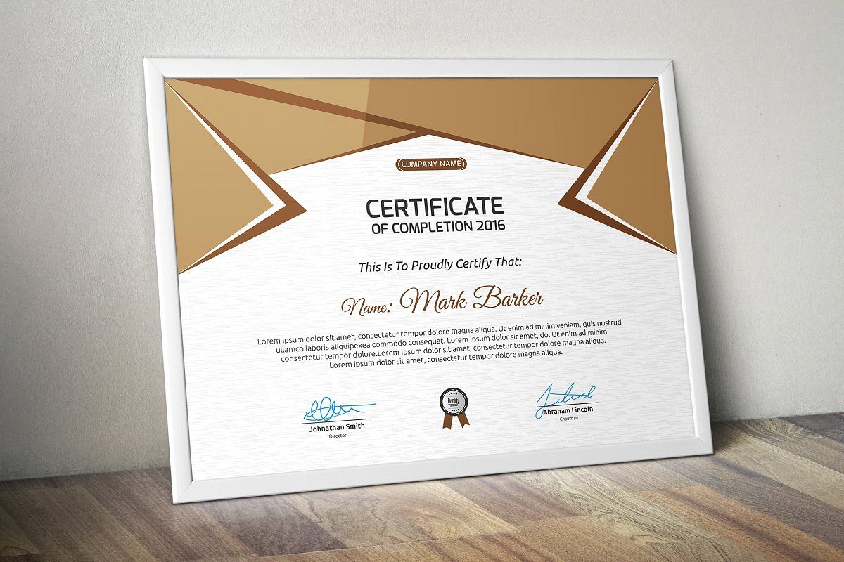 Certificate example image 1