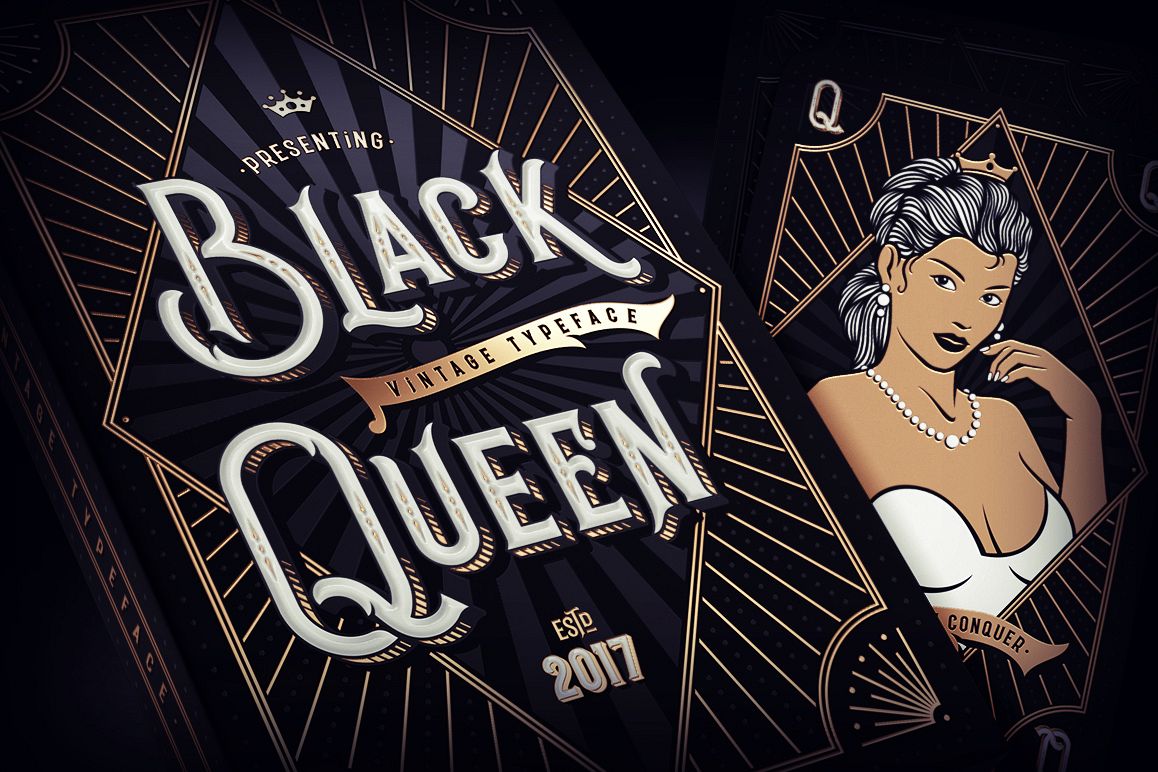 Black Queen font & bonus graphics example image 1