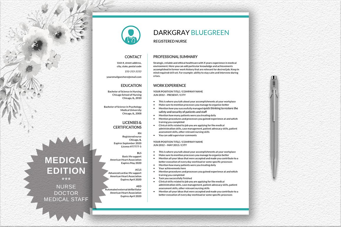 Medical Resume Template example image 1