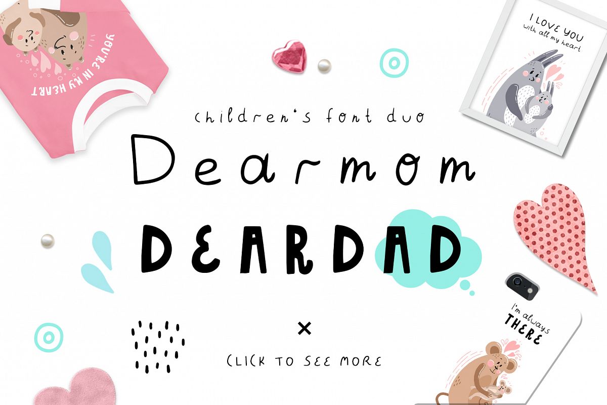 Dearmom and Deardad - Childrens font example image 1