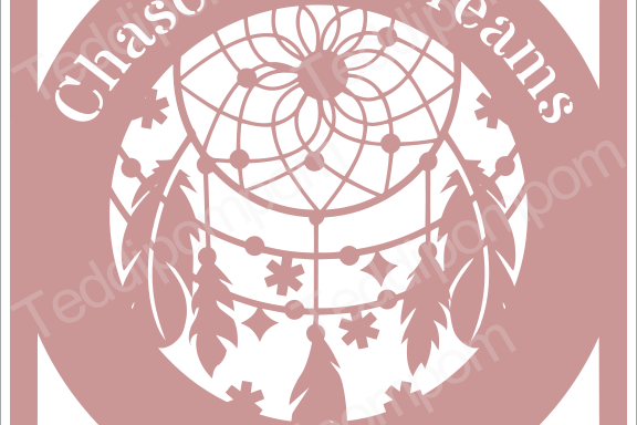 CHASE YOUR DREAMS DREAMCATCHER SVG Papercut Frame, cricut silhouette svg Papercutting, Card Making,Digital Upload example image 1