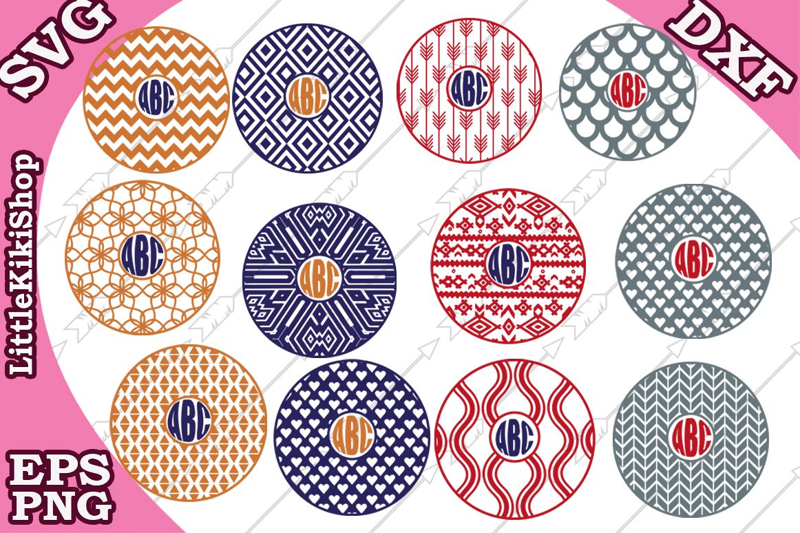 Circle Monogram Frames Svg, Monogram Svg, Monogram Frame Svg example image 1
