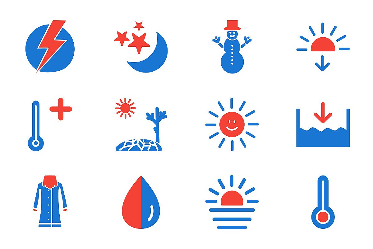 Set Of Weather And Season Icons example image 1