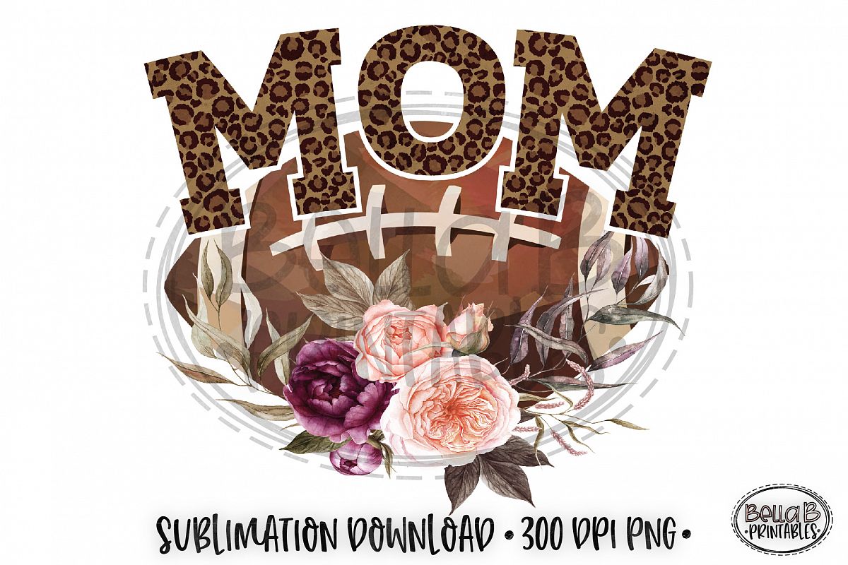 Football Sublimation Design, Football Mom Sublimation example image 1