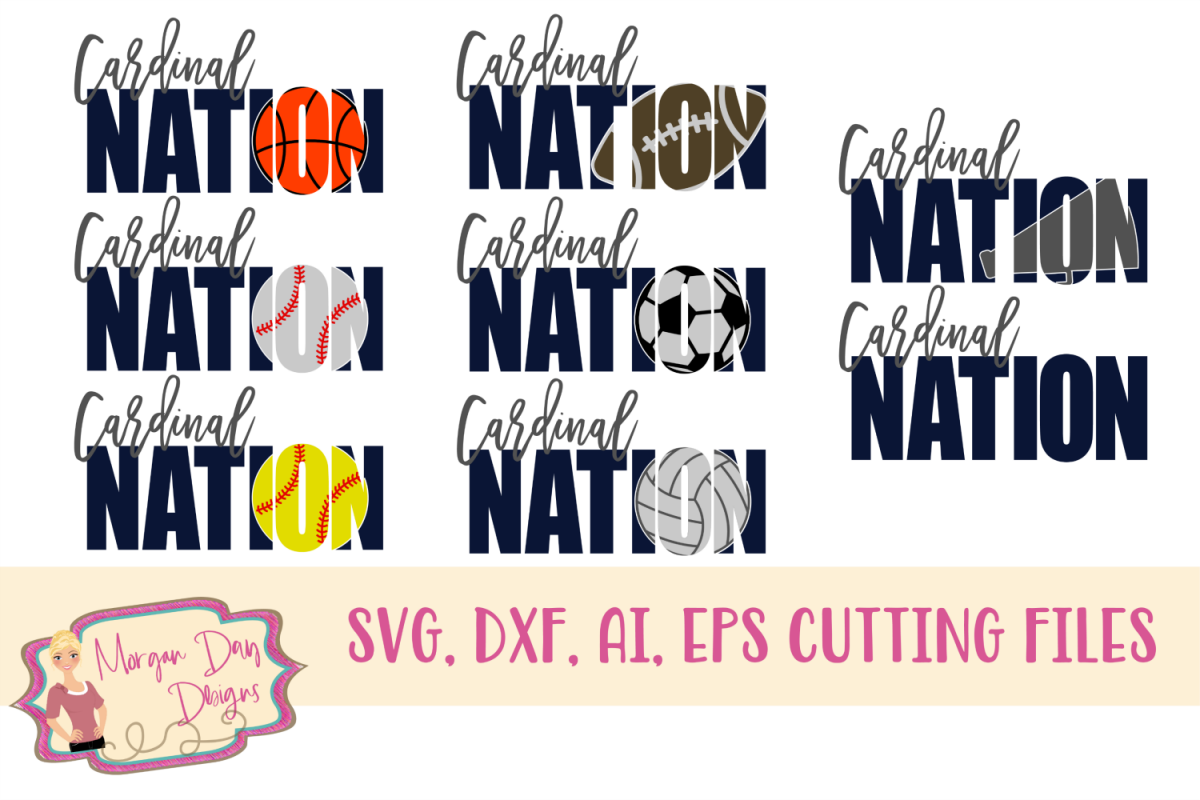 Cardinal Nation SVG, DXF, AI, EPS example image 1