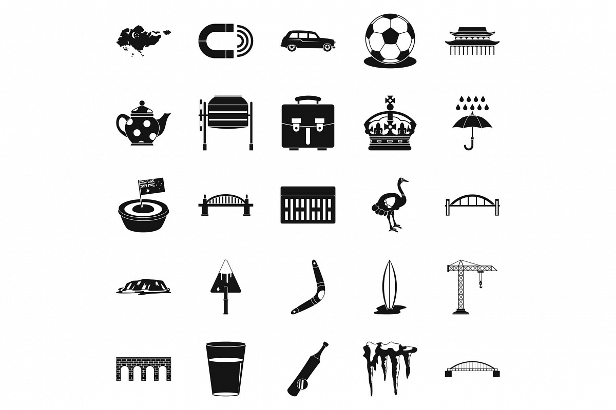Relocation icons set, simple style example image 1