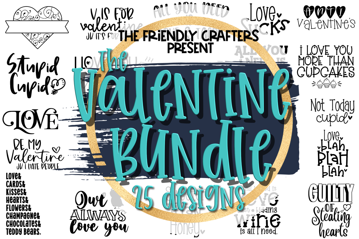 Valentine's Day Bundle - A Bundle of 25 Valentine SVGs example image 1