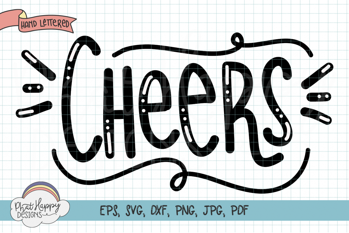 Cheers Hand Letter SVG Congratulations Cut File example image 1